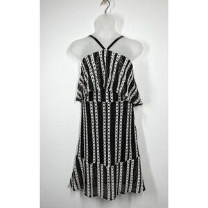 Venus Womens Crochet Knit Halter Dress Size 14 Black White